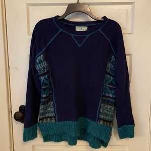 Anthropologie Ruby Moon Sweatshirt M navy teal